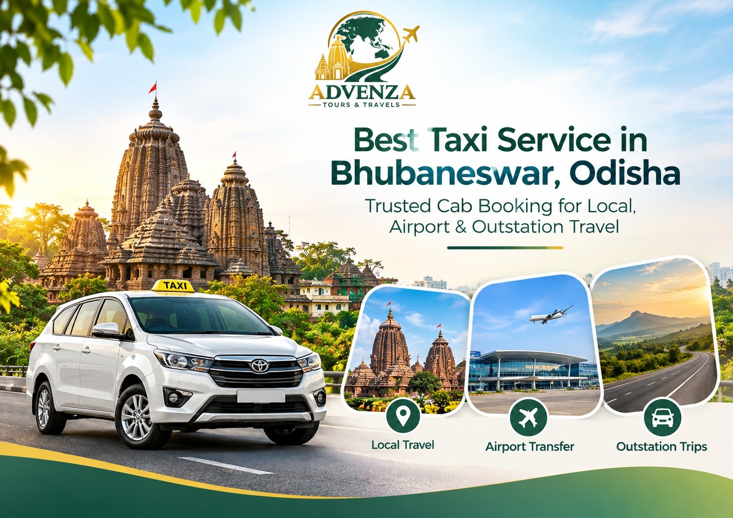 Best Taxi Service in Bhubaneswar, Odisha — Trusted Cab Booking for Local, Airport & Outstation Travel